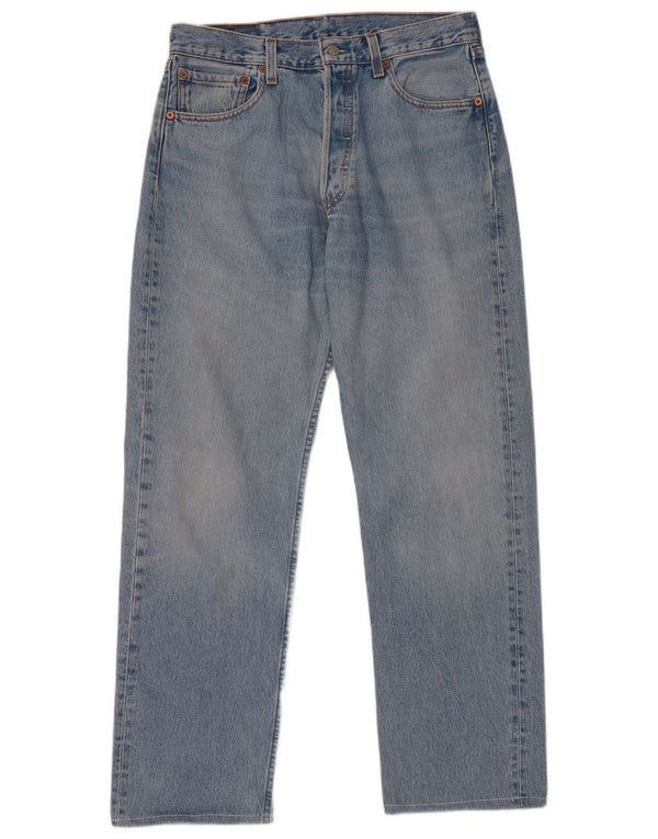 LEVI'S Mens 501 Straight Jeans W33 L29 Blue Cotton