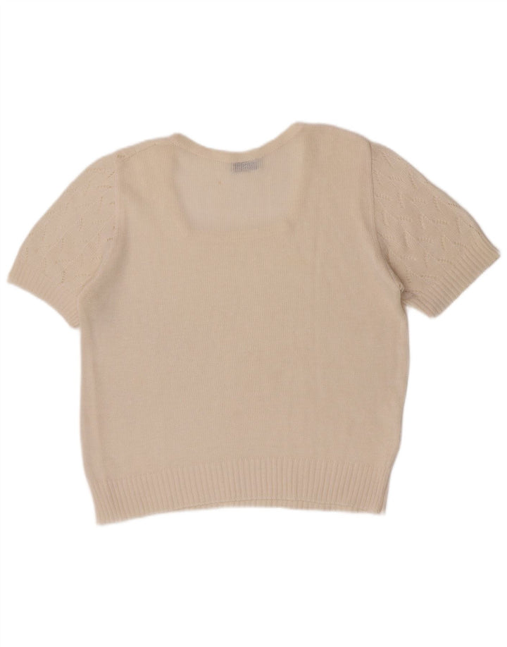 Sangiorgio Womens Short Sleeve Regular Blouse Top UK 14 Medium Off White