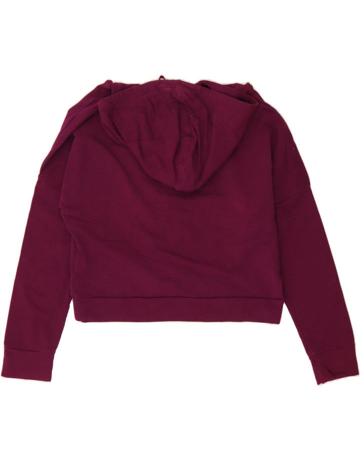 PUMA Womens Oversized Zip Neck Hoodie Jumper UK 8 Small Purple Polyester Vintage Puma and Second-Hand Puma from Messina Hembry 