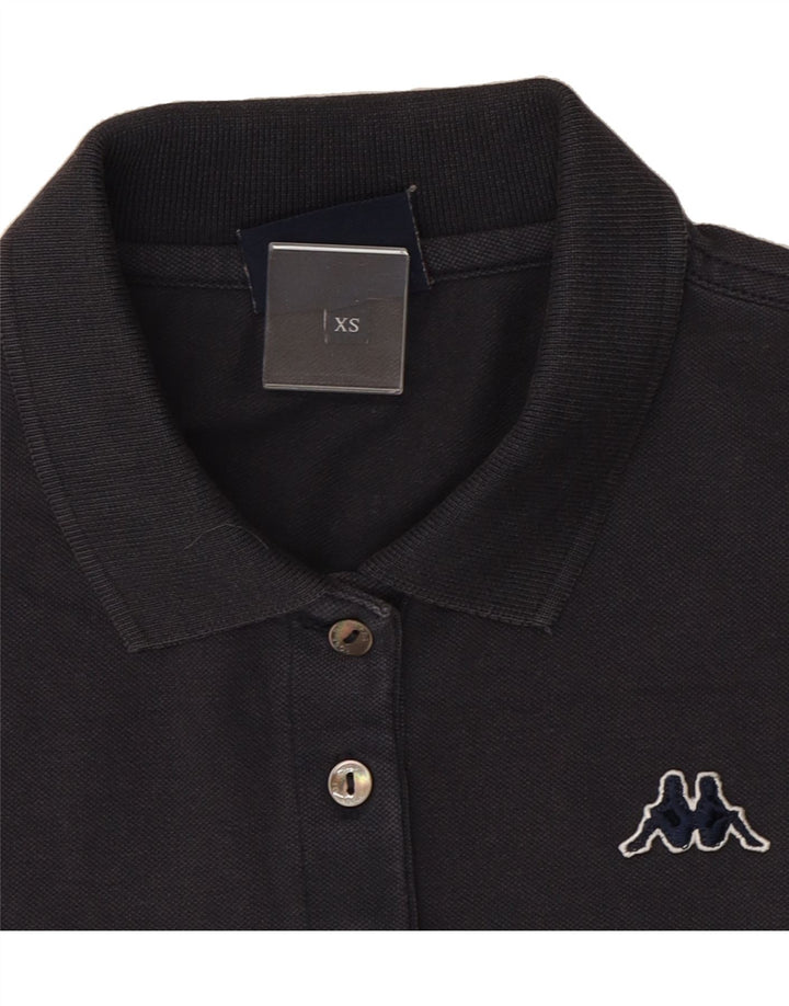 KAPPA Womens Oversized Polo Shirt UK 6 XS Navy Blue Vintage Kappa and Second-Hand Kappa from Messina Hembry 