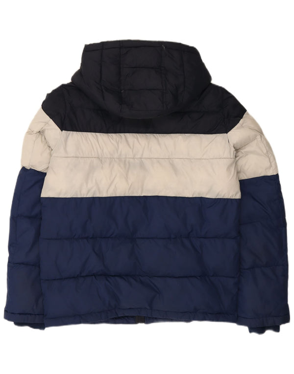 Tommy Hilfiger Mens Hooded Padded Jacket UK 36 Small Multicoloured Nylon