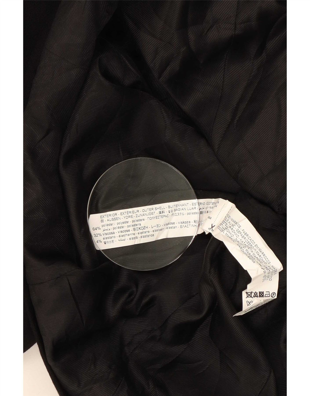 Zara Womens Double Breasted Blazer Jacket UK 14 Large Black Polyester