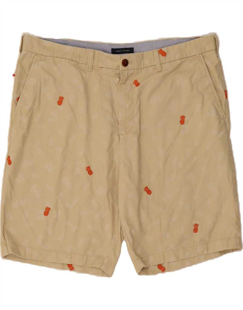 TOMMY HILFIGER Mens Abstract Pattern Chino Shorts W40 XL Beige Cotton Vintage Tommy Hilfiger and Second-Hand Tommy Hilfiger from Messina Hembry 