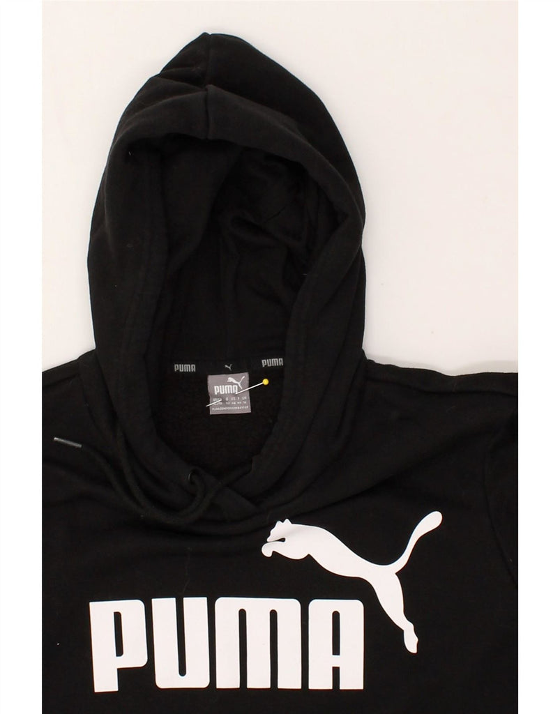 PUMA Womens Graphic Hoodie Jumper UK 16 Large  Black | Vintage Puma | Thrift | Second-Hand Puma | Used Clothing | Messina Hembry 