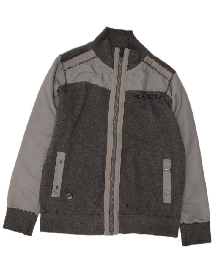 Jack & Jones Mens Graphic Tracksuit Top Jacket XL Grey Colourblock Cotton