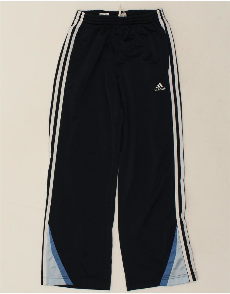 ADIDAS Boys Tracksuit Trousers 11-12 Years Navy Blue Colourblock Polyester Vintage Adidas and Second-Hand Adidas from Messina Hembry 