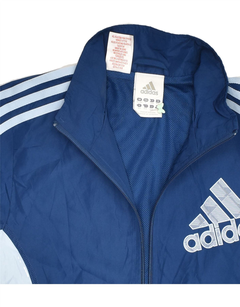 ADIDAS Boys Graphic Tracksuit Top Jacket 13-14 Years Blue Colourblock | Vintage Adidas | Thrift | Second-Hand Adidas | Used Clothing | Messina Hembry 