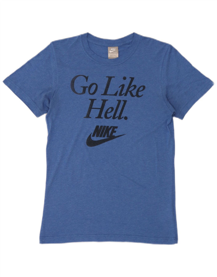 Nike Mens Graphic T-Shirt Top Small Blue Polyester