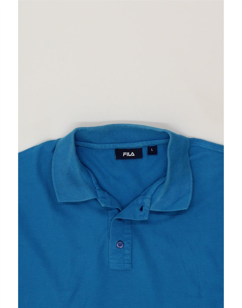 FILA Mens Polo Shirt Large Blue Cotton Vintage Fila and Second-Hand Fila from Messina Hembry 