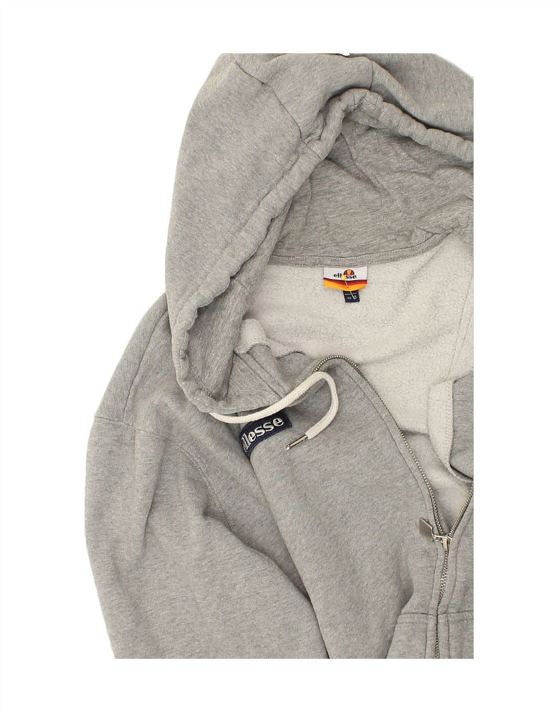 ELLESSE Womens Graphic Zip Hoodie Sweater UK 10 Small Grey Cotton | Vintage Ellesse | Thrift | Second-Hand Ellesse | Used Clothing | Messina Hembry 