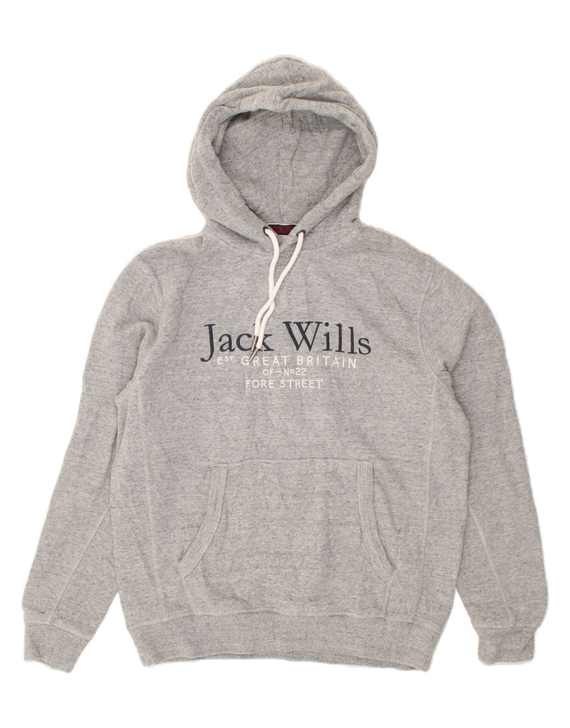 JACK WILLS Mens Graphic Hoodie Jumper Medium Grey Cotton | Vintage Jack Wills | Thrift | Second-Hand Jack Wills | Used Clothing | Messina Hembry 