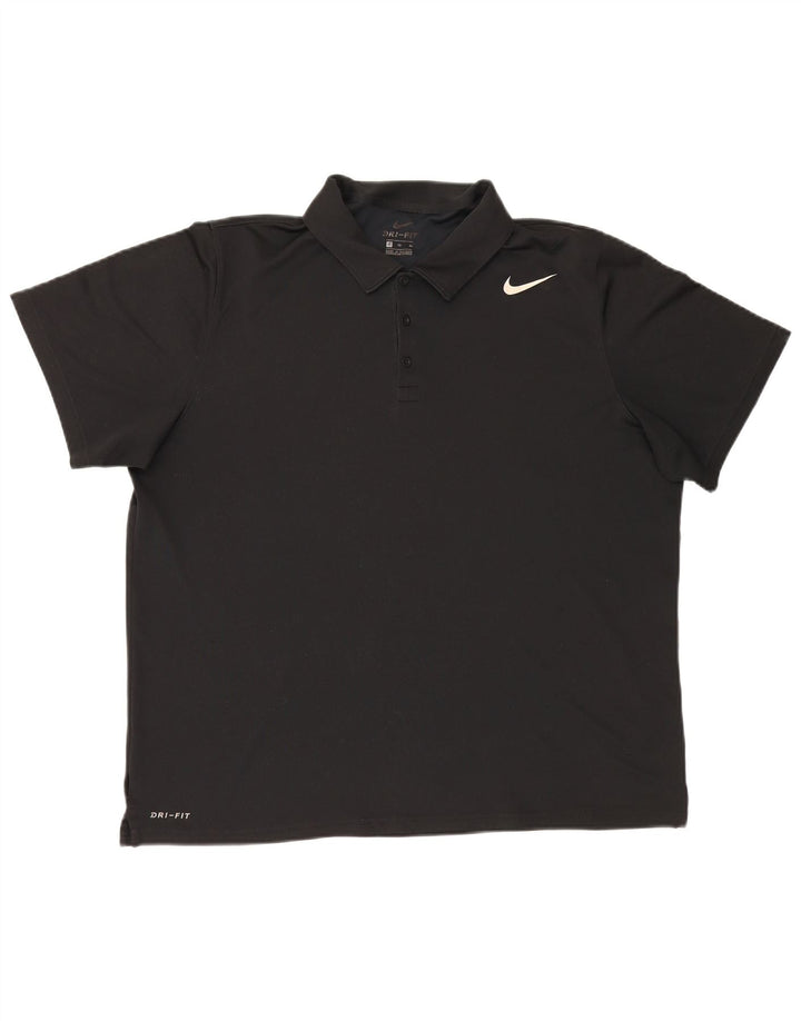 Nike Mens Dri Fit Polo Shirt XL Black Polyester