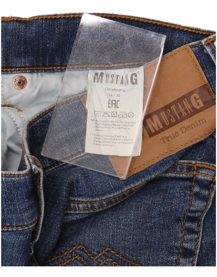 MUSTANG Mens Oklahoma Straight Jeans W34 L30  Blue Cotton