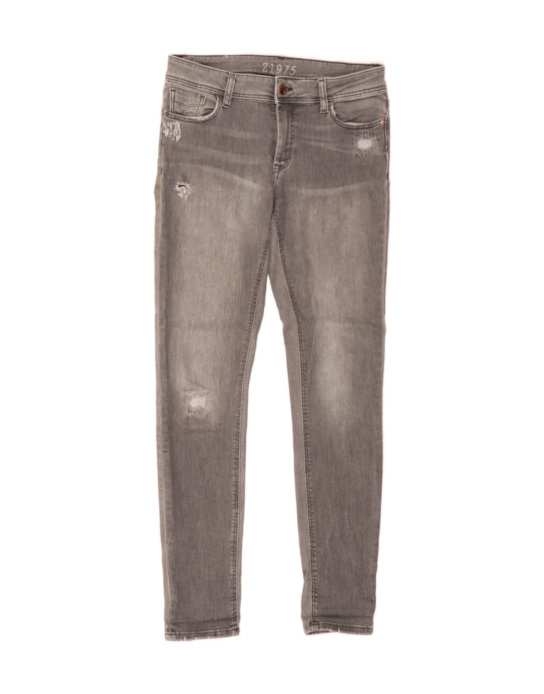 ZARA Womens Distressed Slim Jeans EU 38 Small W28 L30 Grey Vintage Zara and Second-Hand Zara from Messina Hembry 