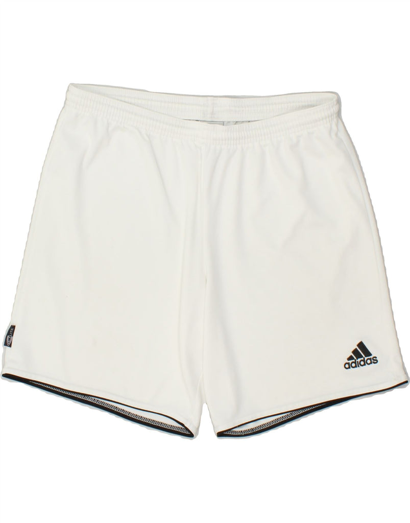 ADIDAS Mens Climalite Graphic Sport Shorts Medium White Polyester | Vintage Adidas | Thrift | Second-Hand Adidas | Used Clothing | Messina Hembry 