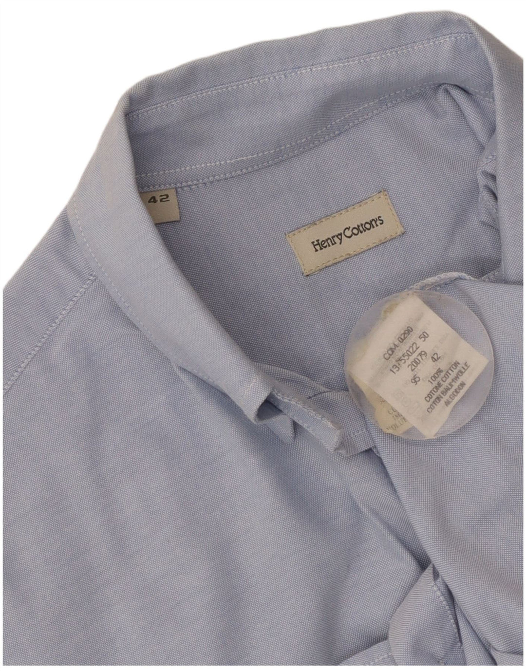 Henry Cottons Womens 3/4 Sleeve Shirt IT 42 Medium Blue Cotton