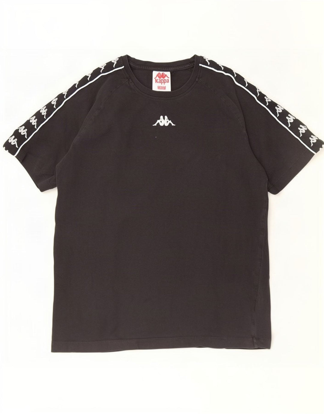 Kappa Mens Graphic T-Shirt Top Medium Black Cotton