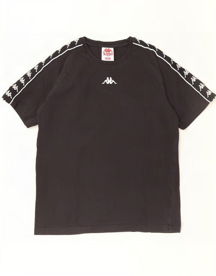 Kappa Mens Graphic T-Shirt Top Medium Black Cotton