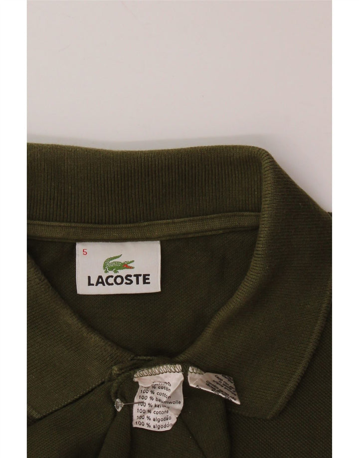 LACOSTE Mens Polo Shirt Size 5 Large Khaki Cotton