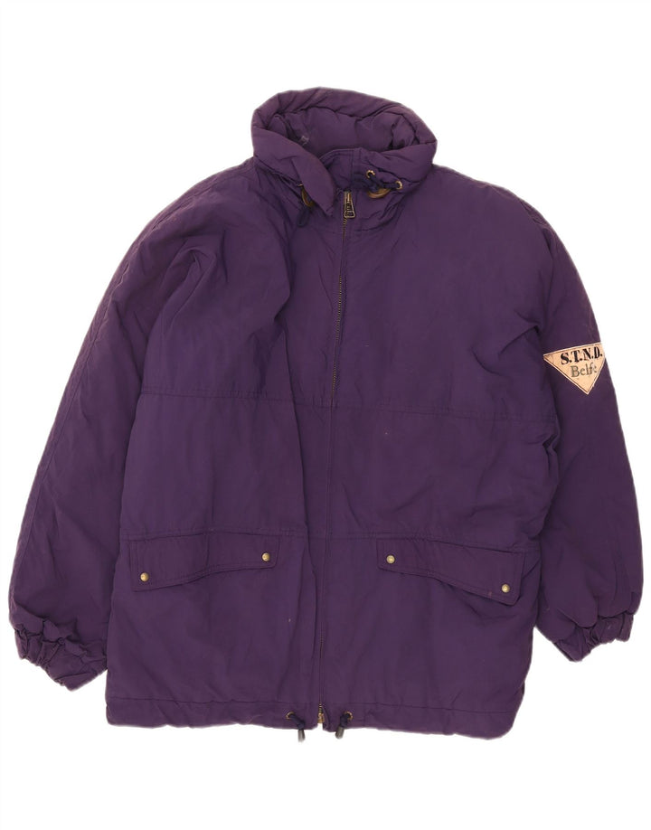 Belfe Womens Oversized Padded Coat UK 12 Medium Purple Nylon