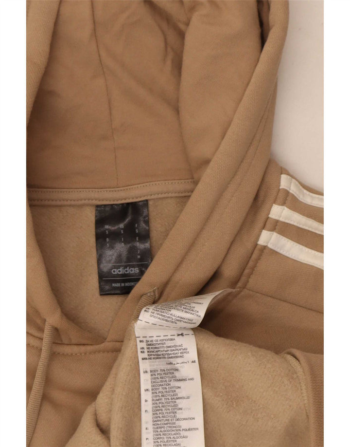 Adidas Mens Hoodie Jumper Small Brown Cotton