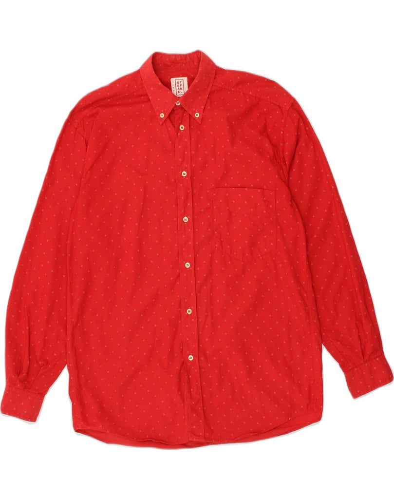 STEFANEL Mens Shirt Small Red Spotted Cotton | Vintage Stefanel | Thrift | Second-Hand Stefanel | Used Clothing | Messina Hembry 