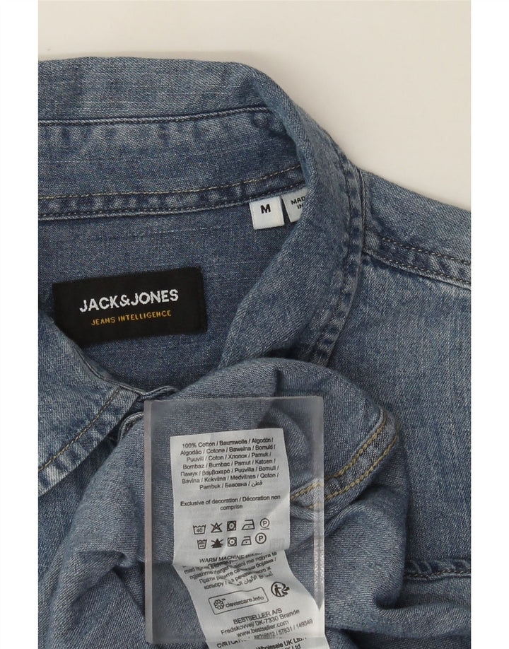 Jack & Jones Mens Denim Shirt Medium Blue Cotton
