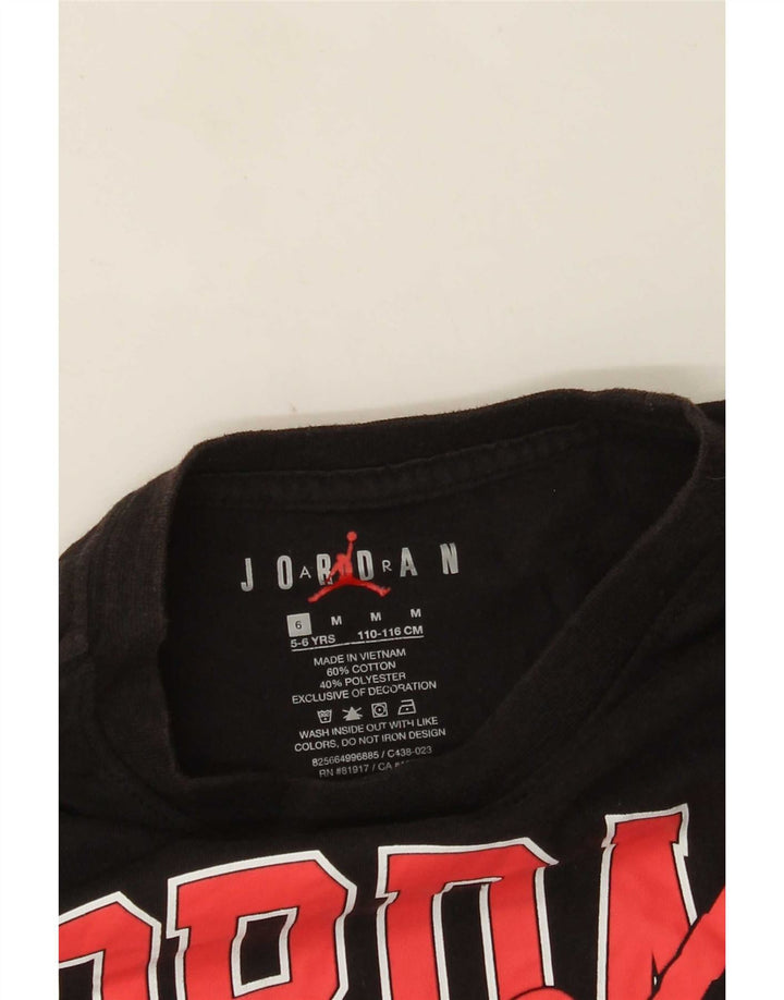 Jordan Boys Graphic T-Shirt Top 5-6 Years Medium Black Cotton