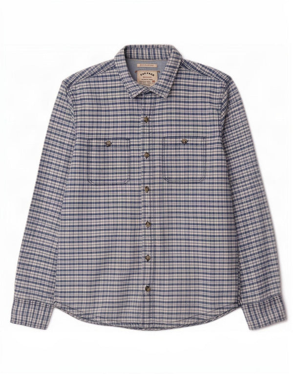 Fat Face Mens Regular Fit Shirt Small Blue Check Cotton