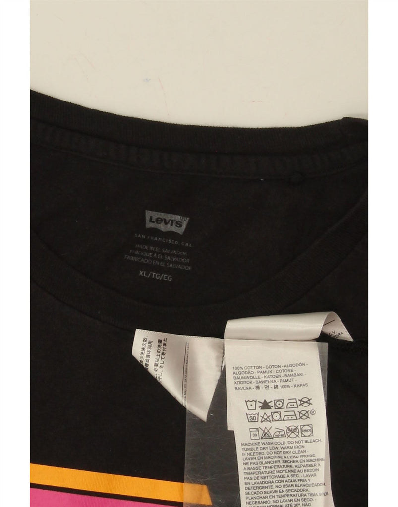 LEVI'S Womens Graphic T-Shirt Top UK 18 XL Black Cotton Vintage Levi's and Second-Hand Levi's from Messina Hembry 