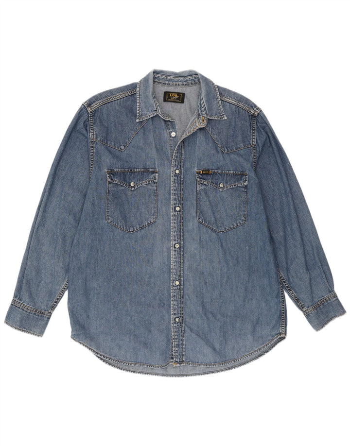 Lee Mens Denim Shirt Medium Blue Cotton