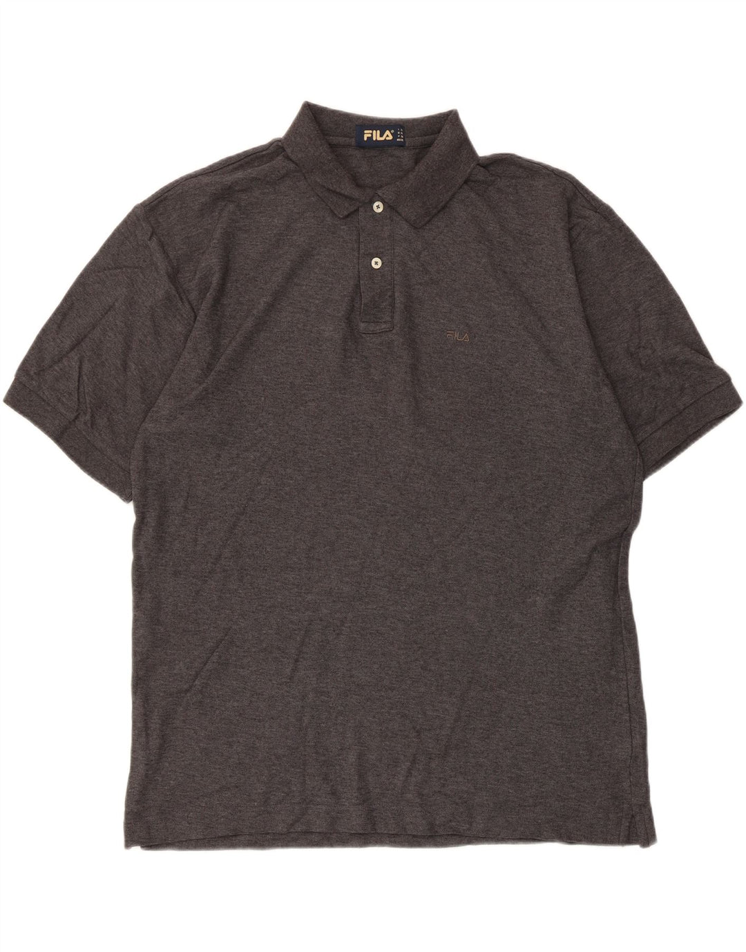 Fila Mens Polo Shirt XL Grey Flecked Cotton