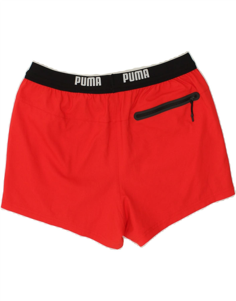 PUMA Mens Graphic Sport Shorts Large Red Polyester | Vintage Puma | Thrift | Second-Hand Puma | Used Clothing | Messina Hembry 