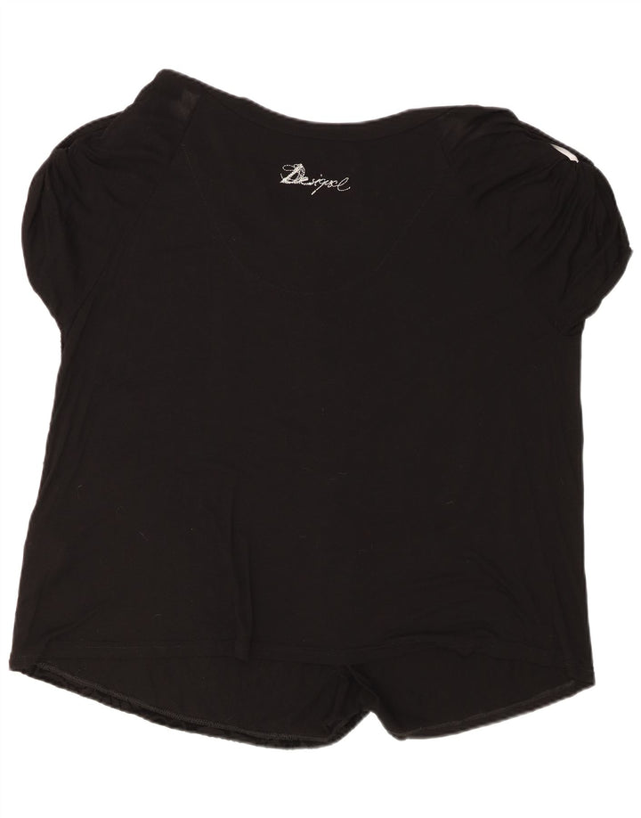 Desigual Womens Blouse Top UK 14 Medium Black Viscose