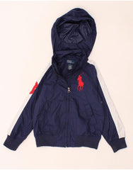 POLO RALPH LAUREN Boys Graphic Bomber Jacket 5-6 Years Navy Blue