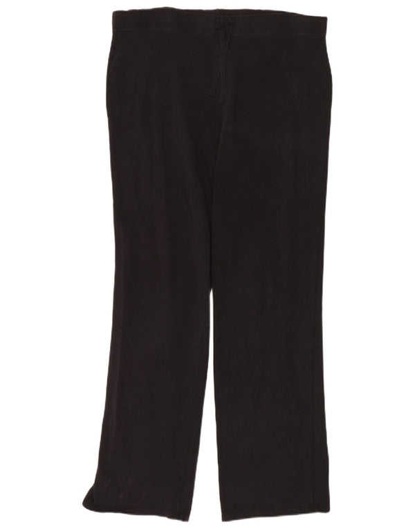 Marks & Spencer Womens Tracksuit Trousers UK 16 Large Black Cotton