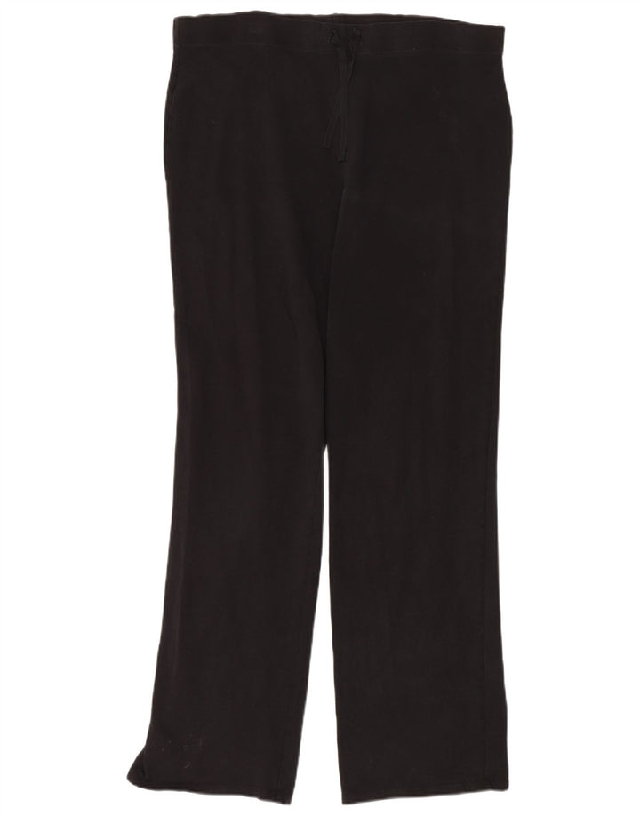 Marks & Spencer Womens Tracksuit Trousers UK 16 Large Black Cotton