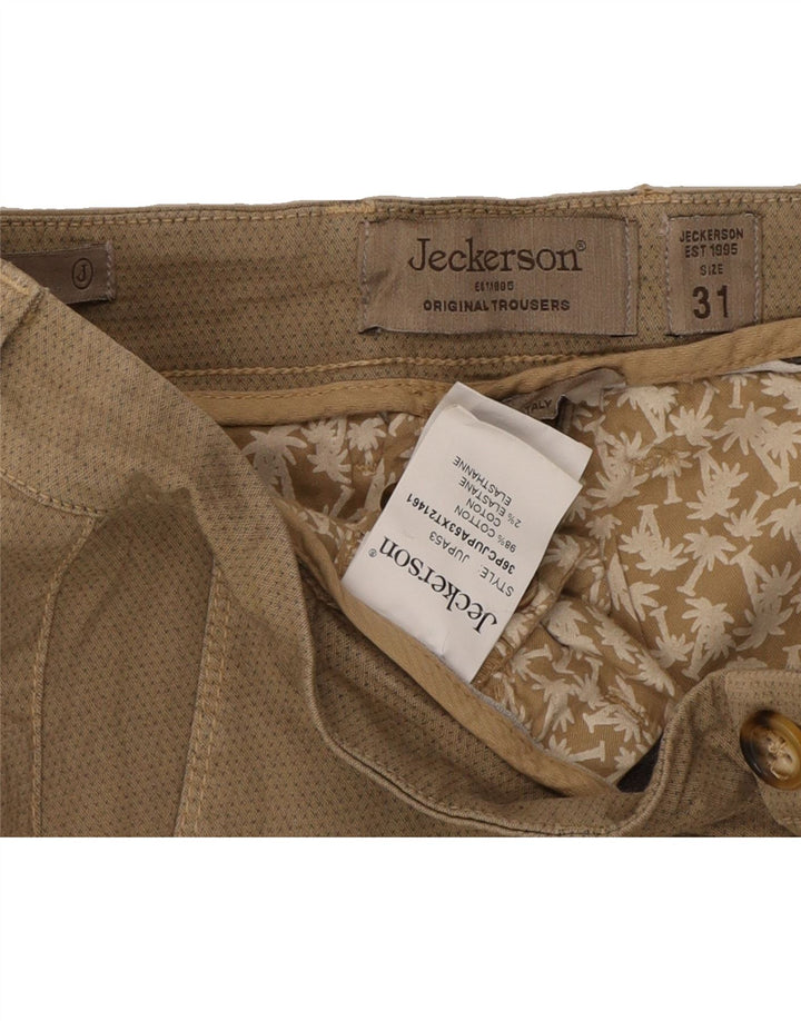 JECKERSON Mens Slim Chino Trousers W31 L29 Khaki Cotton Vintage Jeckerson and Second-Hand Jeckerson from Messina Hembry 