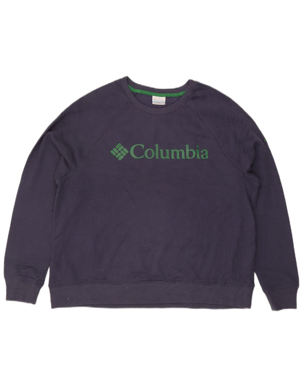 COLUMBIA Womens Loose Fit Graphic Sweatshirt Jumper UK 20 2XL Navy Blue