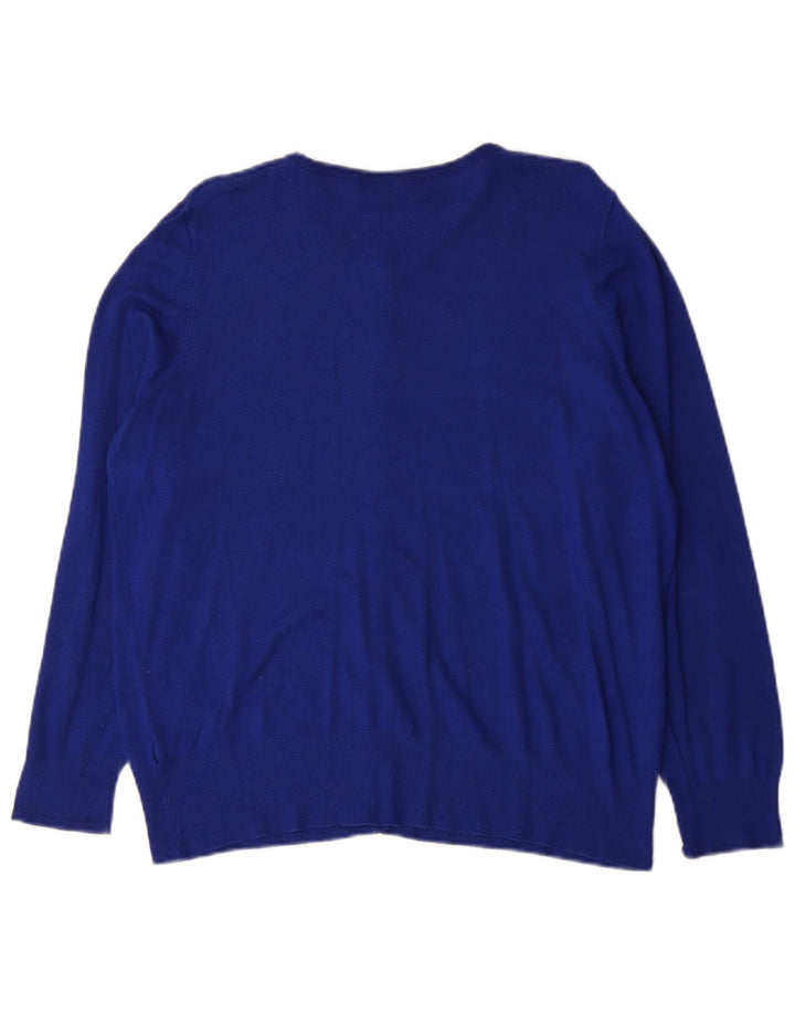 Marks & Spencer Womens Cardigan Sweater UK 16 Large Blue Viscose