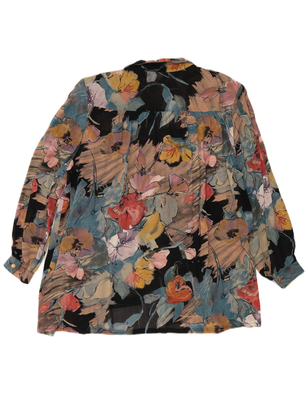 VINTAGE Womens Shirt Blouse IT 46 Large Multicoloured Floral