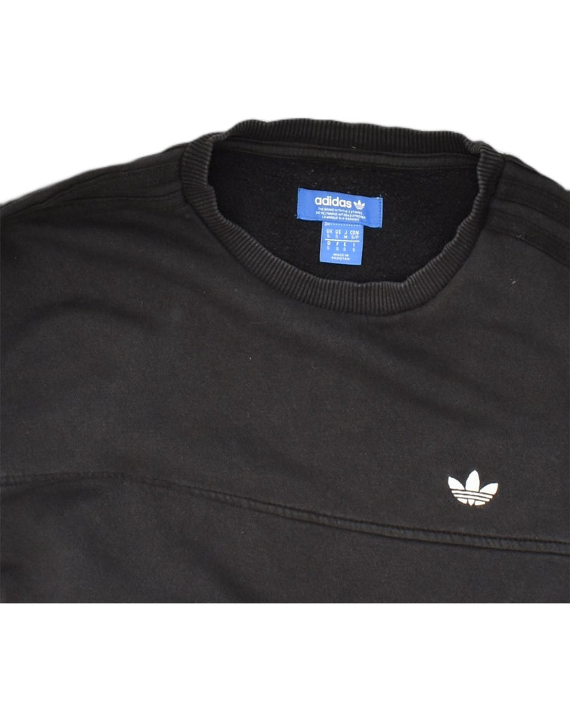 ADIDAS Mens Sweatshirt Jumper Small Black Cotton | Vintage Adidas | Thrift | Second-Hand Adidas | Used Clothing | Messina Hembry 