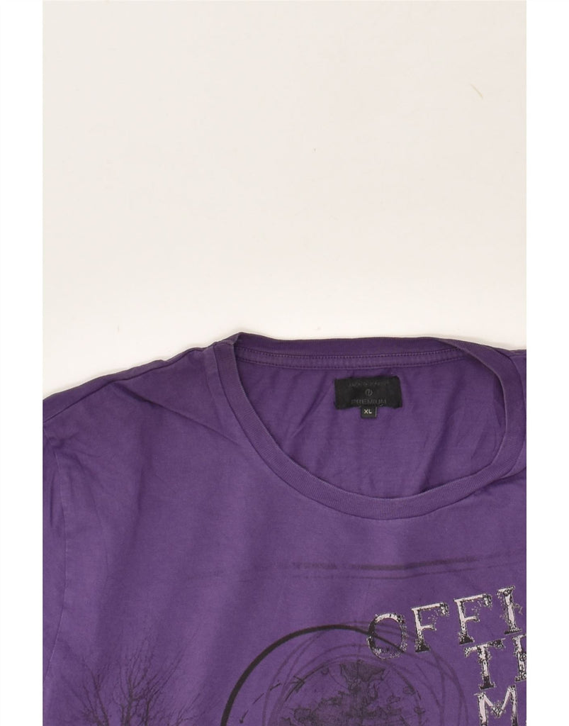 JACK & JONES Mens Slim Graphic T-Shirt Top XL Purple | Vintage Jack & Jones | Thrift | Second-Hand Jack & Jones | Used Clothing | Messina Hembry 