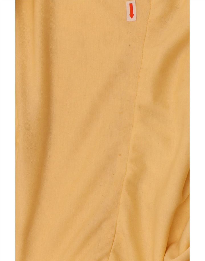 Vintage Womens Sleeveless A-Line Dress EU 40 Medium Yellow Polyester