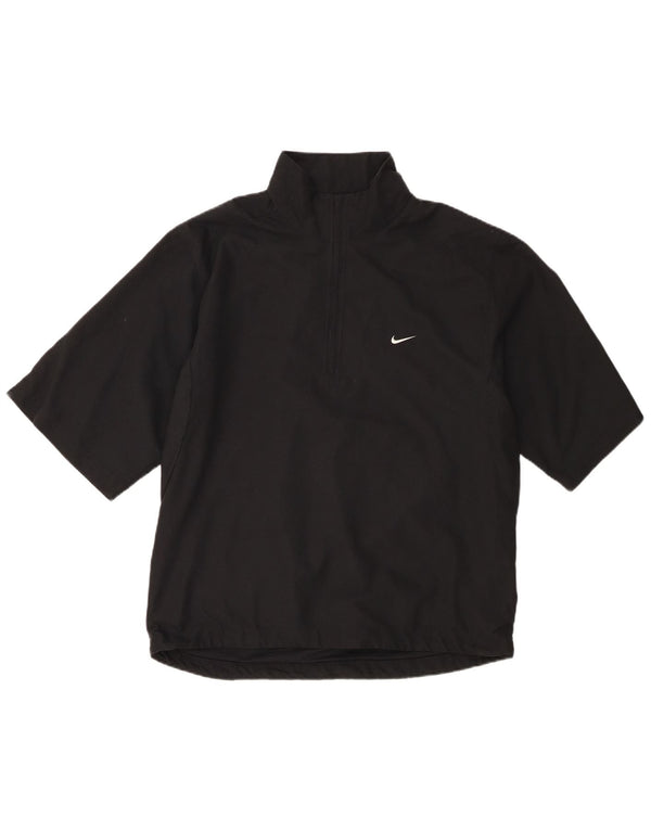 Nike Mens Short Sleeve Pullover Tracksuit Top Jacket UK 39/41 Medium Black