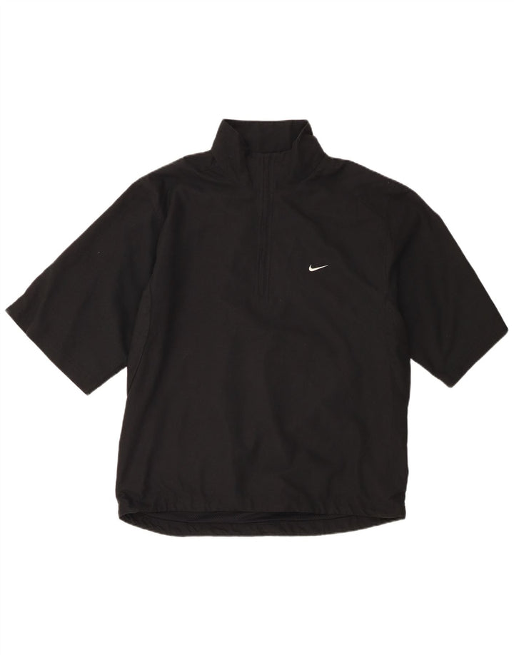 Nike Mens Short Sleeve Pullover Tracksuit Top Jacket UK 39/41 Medium Black