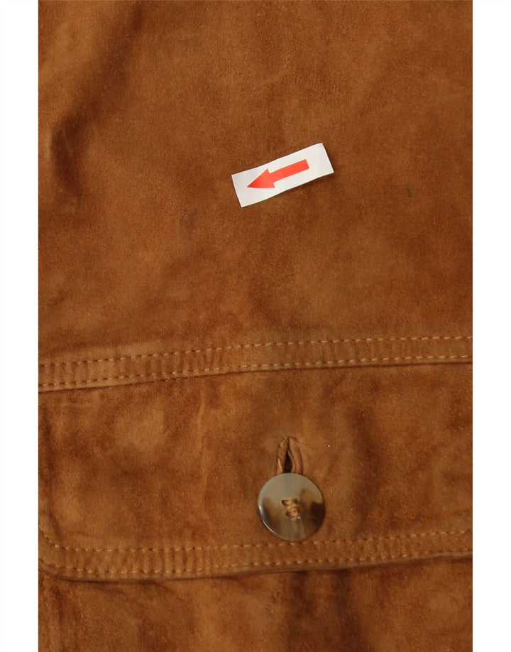 Vintage Mens Suede Bomber Jacket UK 42 XL Brown