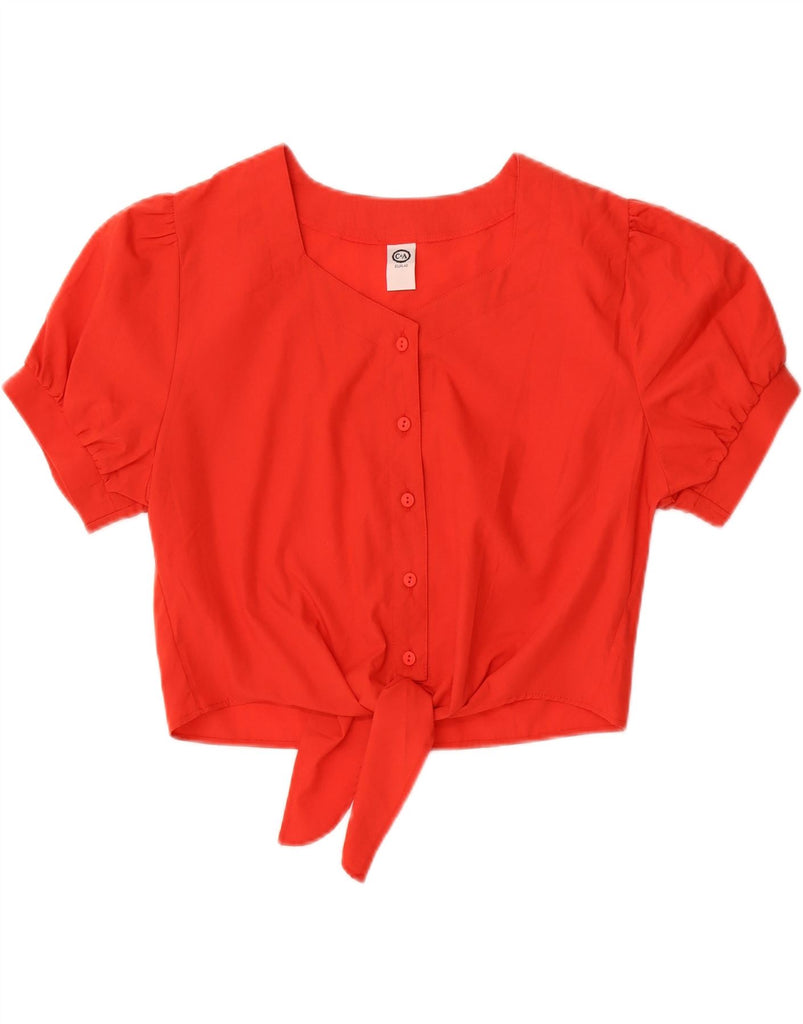 C&A Womens Crop Short Sleeve Shirt Blouse EU 40 Medium Red Polyester Vintage C&A and Second-Hand C&A from Messina Hembry 