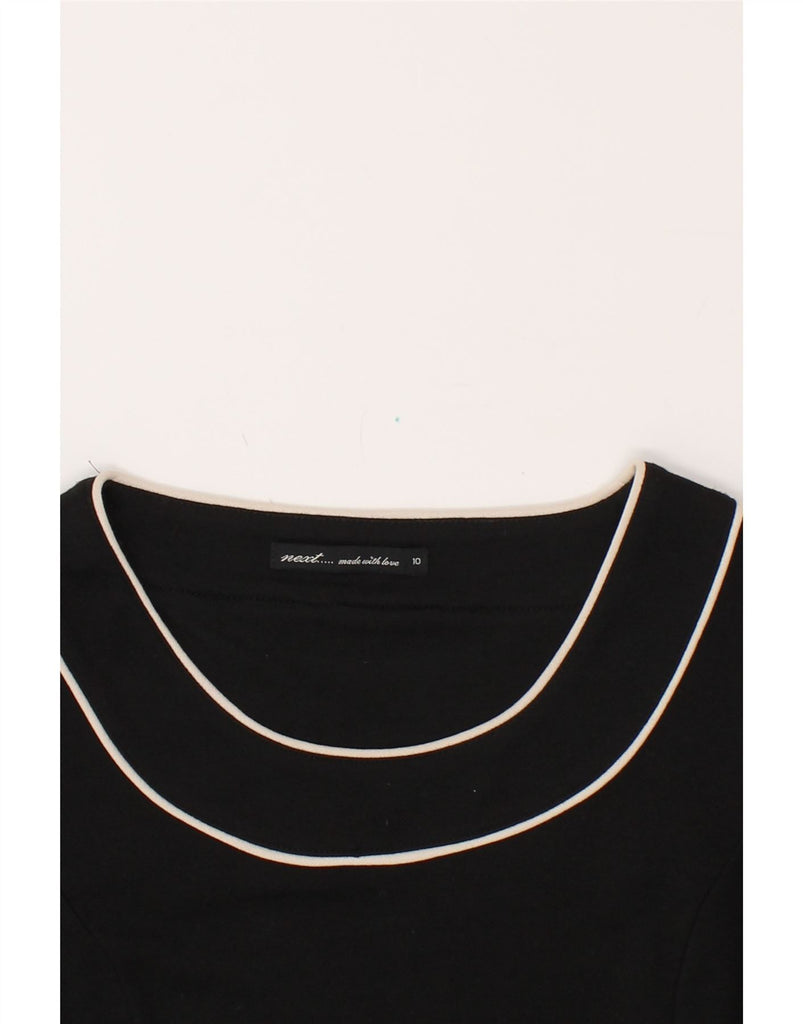 NEXT Womens 3/4 Sleeve Sheath Dress UK 10 Small Black Polyester Vintage Next and Second-Hand Next from Messina Hembry 
