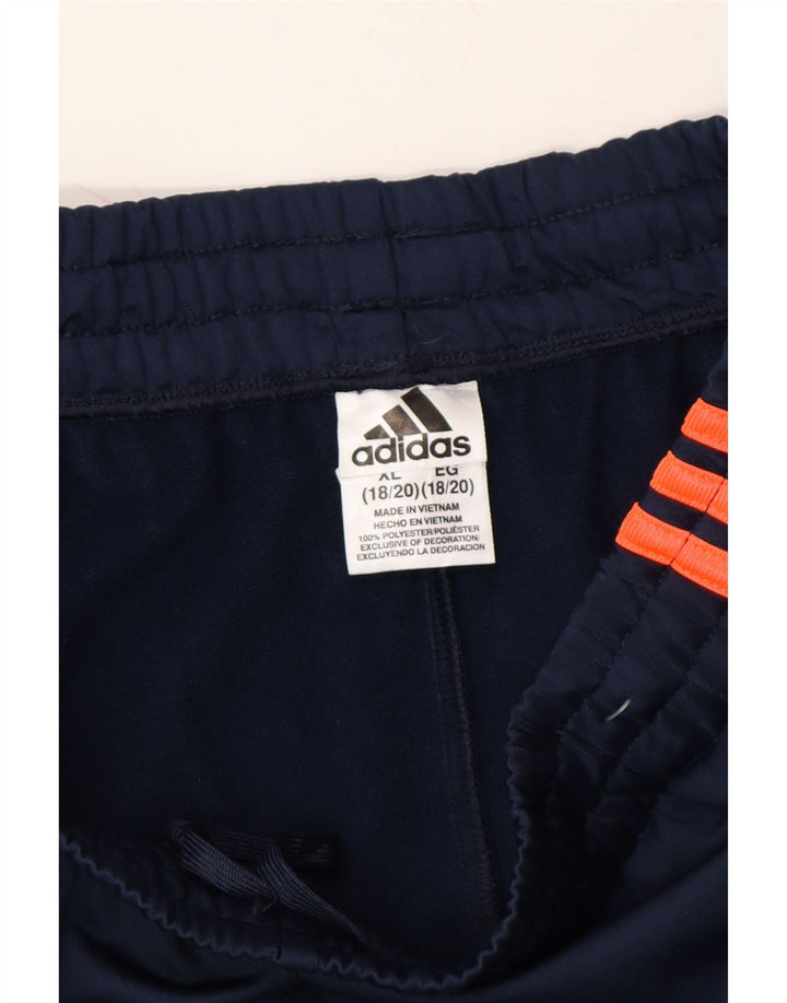 ADIDAS Boys Tracksuit Trousers 15-16 Years XL Navy Blue Polyester Vintage Adidas and Second-Hand Adidas from Messina Hembry 